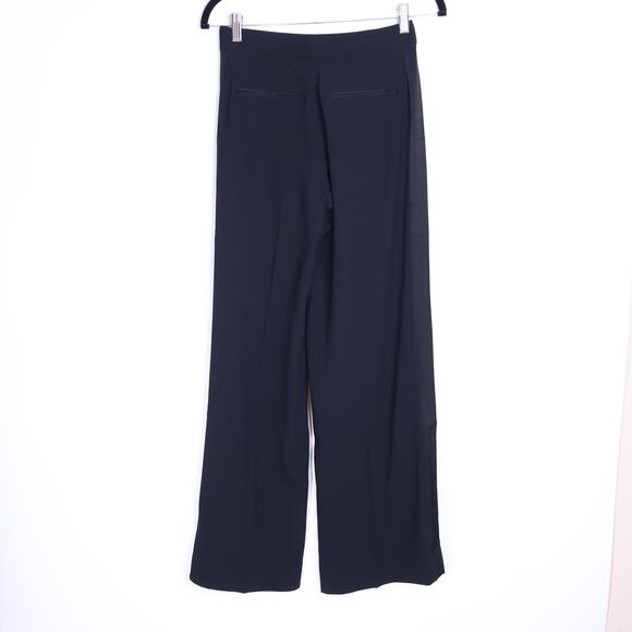TEN Aritzia Estela Pleated Crepe Pant Black Mid Rise Wide Leg Unlined Women's 0 - Picture 5 of 12